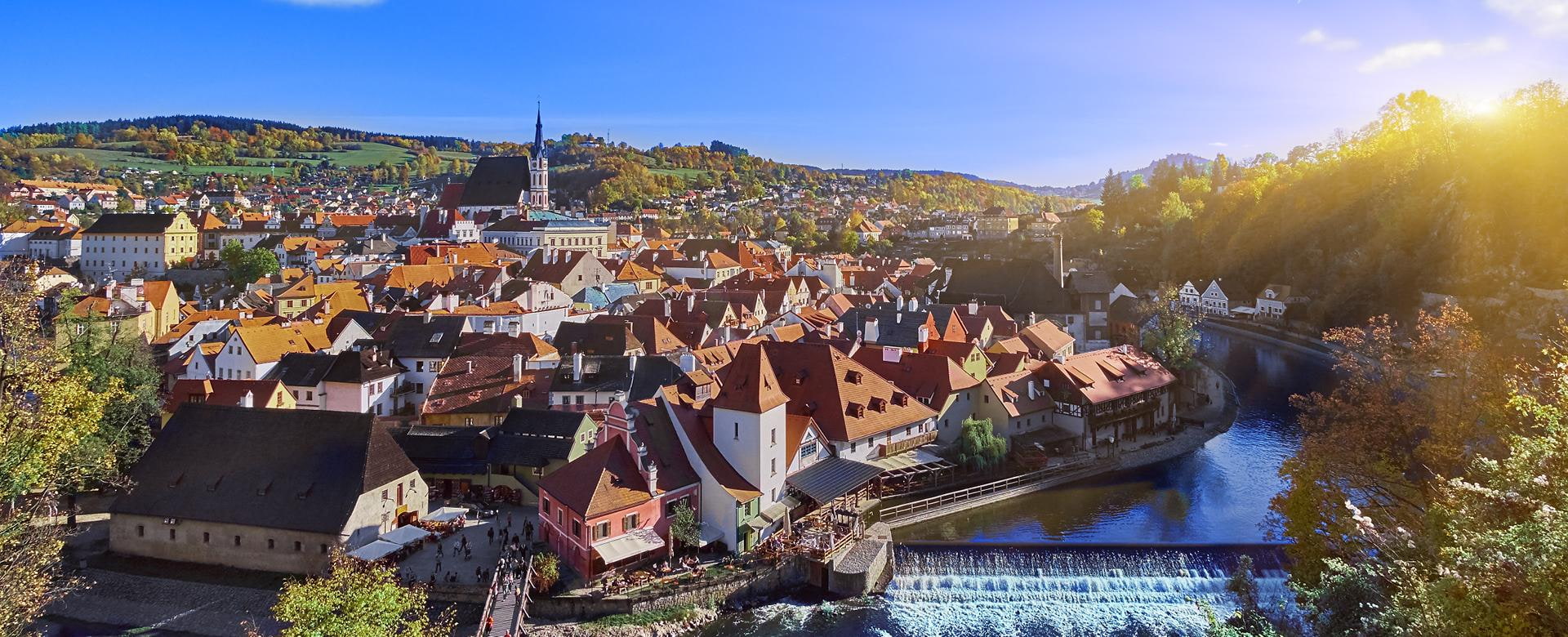 Blick auf Krumau, Tschechien